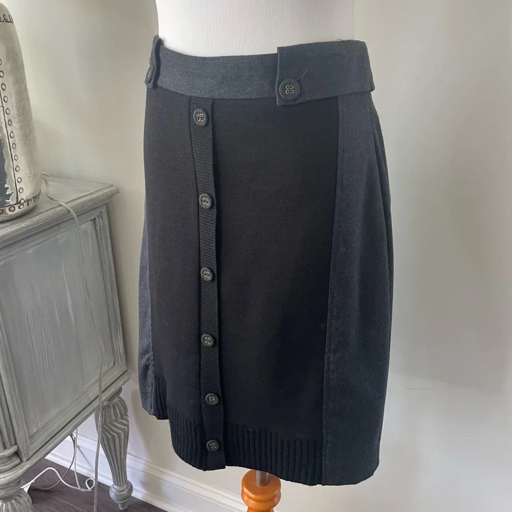 FRANKIE MORELLO MILAN SWEATER FRONT STRETCH WOOL SKIRT